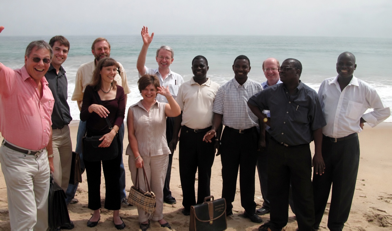 3E Foundation in Ghana — Peter Clark FIA, Mrs Bukola Opayinka, and the 3E Foundation team on the Accra coast