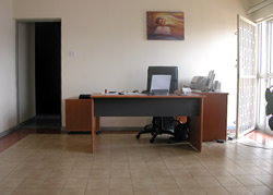 The 3E Foundation Lagos Resource Centre office space — study desk, laptop, materials